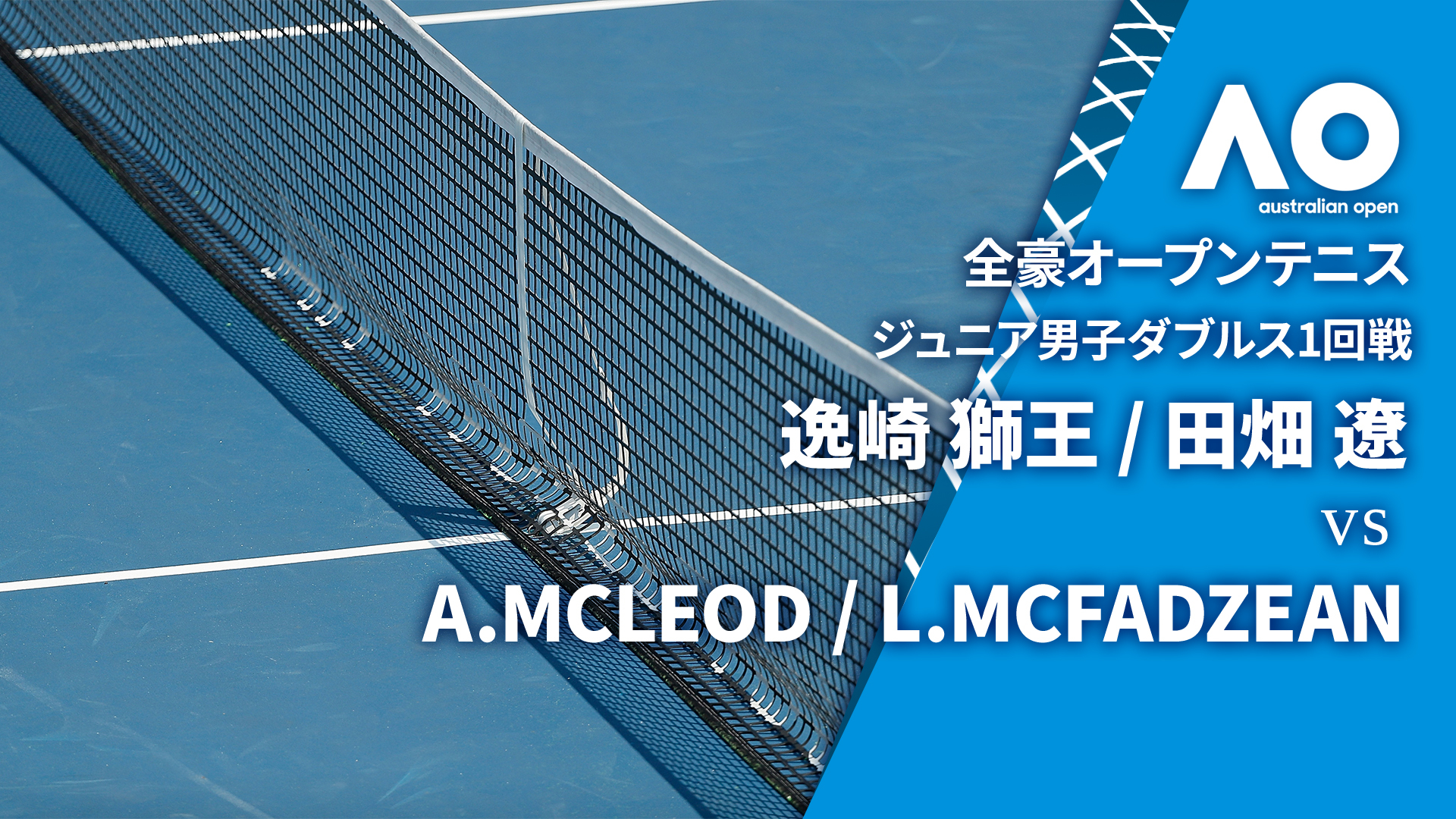 全豪オープンテニス2025【ジュニア】 ジュニア男子ダブルス1回戦