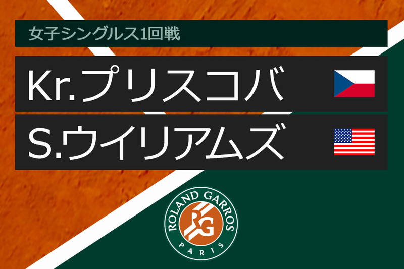 全仏オープンテニス2018【女子】 1回戦 Kr.プリスコバ vs S.ウイリアムズ WOWOWオンデマンドで見る